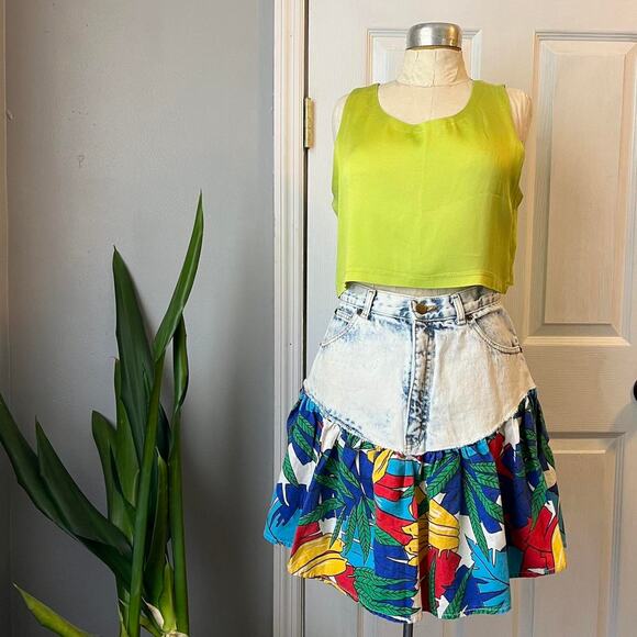 Vintage Reworked Acid Wash Skirt - Picture 1 of 7